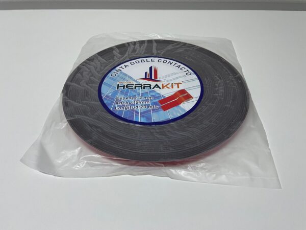 Cinta doble contacto Herrakit acríclico  2MMX12MMX20MT color gris